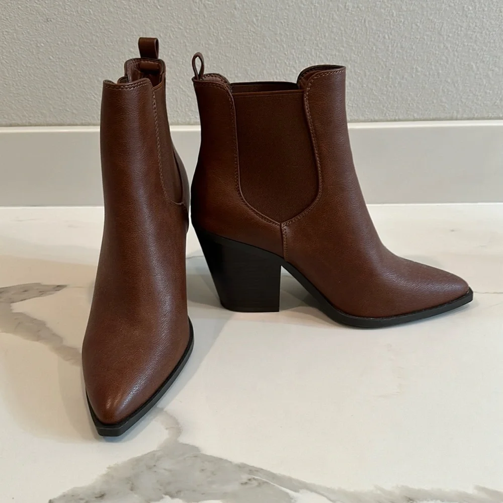 Bamboo Ankle Boots Brown Size 10 - Picture 1 of 6